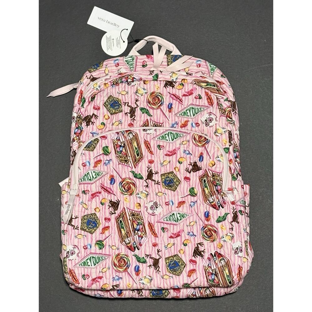Vera Bradley Harry Potter Honeydukes Large Backpack NWT Pink Multi 17X12X7”